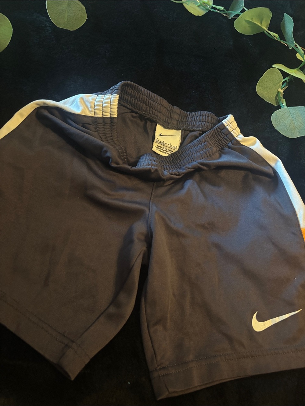 Nike Black Kids Athletic Shorts with White Swoosh